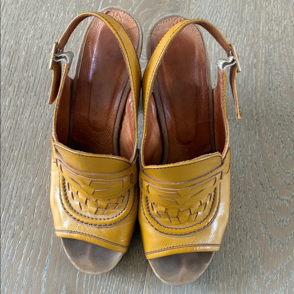 Chie Mihara Ochre Peep-Toe Heels - Picture 2 of 5